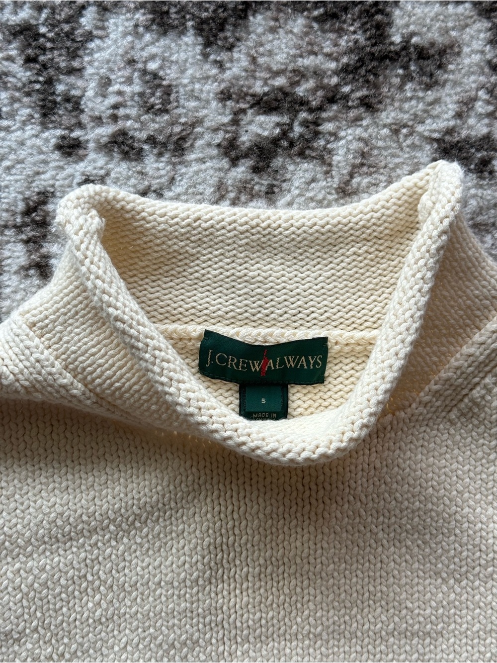 J. Crew Cream Roll Neck Sweater